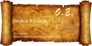 Ondra Efraim névjegykártya